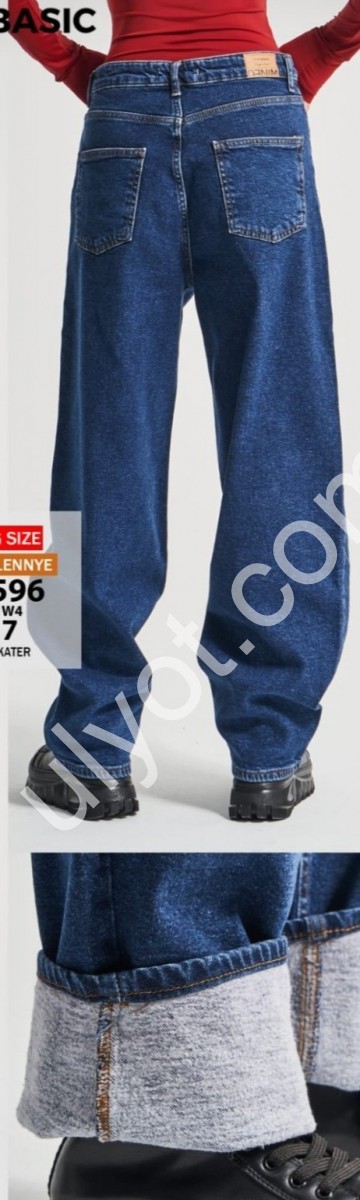 ДЖИНСИ IT'S BASIC (38-48) БАЙКА Т.СИНІЙ 3596/1w4/7