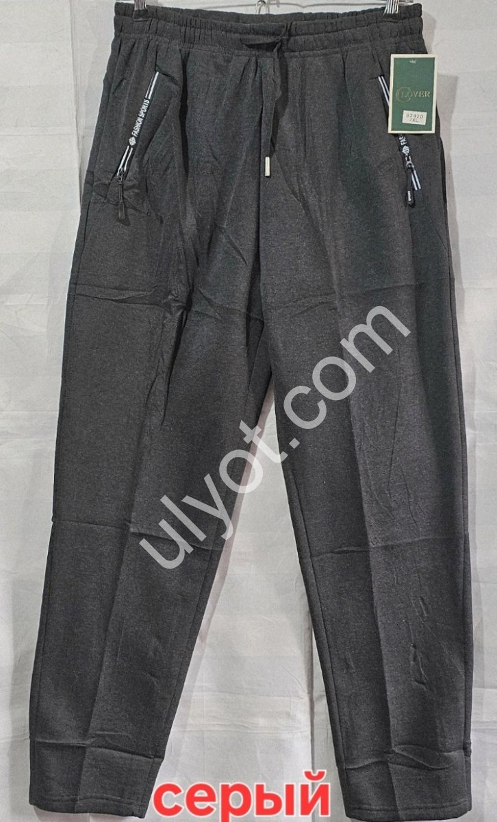 СПОРТ.ШТАНЫ (7XL-10XL) ФЛИС ПРЯМОЙ СЕРЫЙ 2420