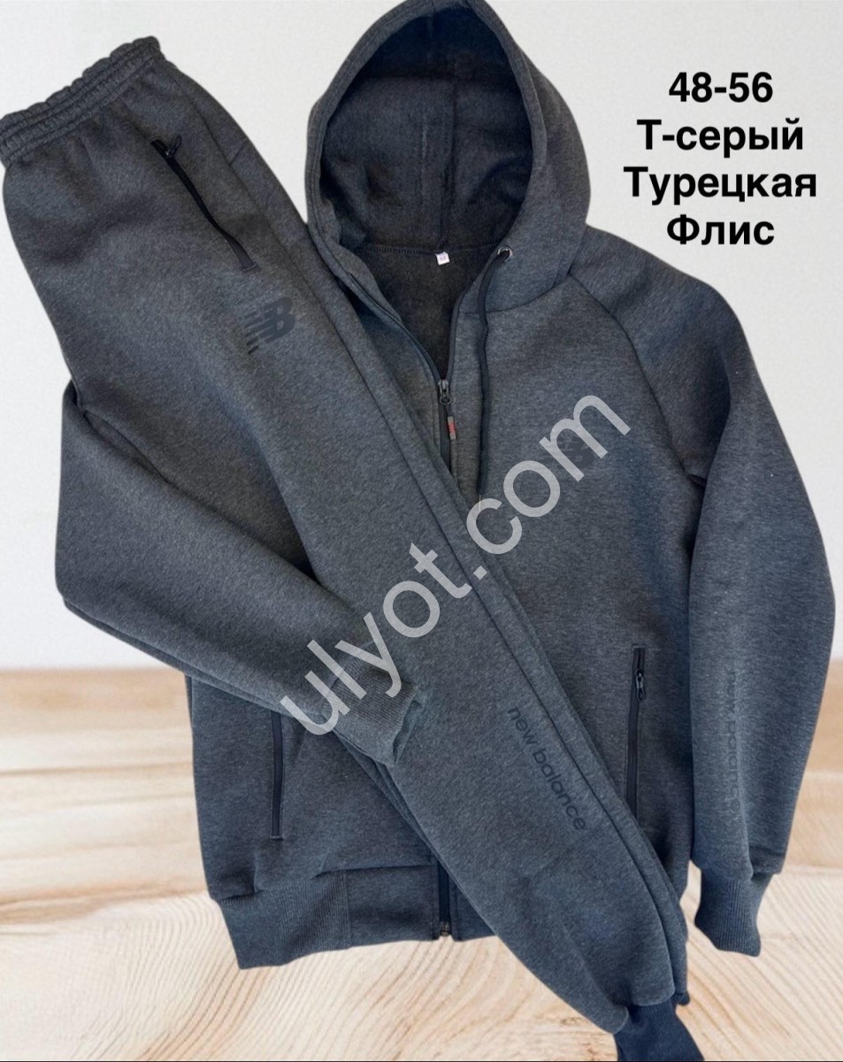 СПОРТ.КОСТЮМ NB02 (48-56) ФЛИС МАНЖЕТ ГРАФИТ 