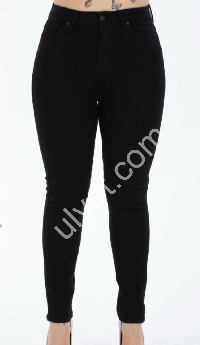 ДЖИНСЫ BELLA DENIM (42-52) БАЙКА ЧЕРНЫЙ 3894