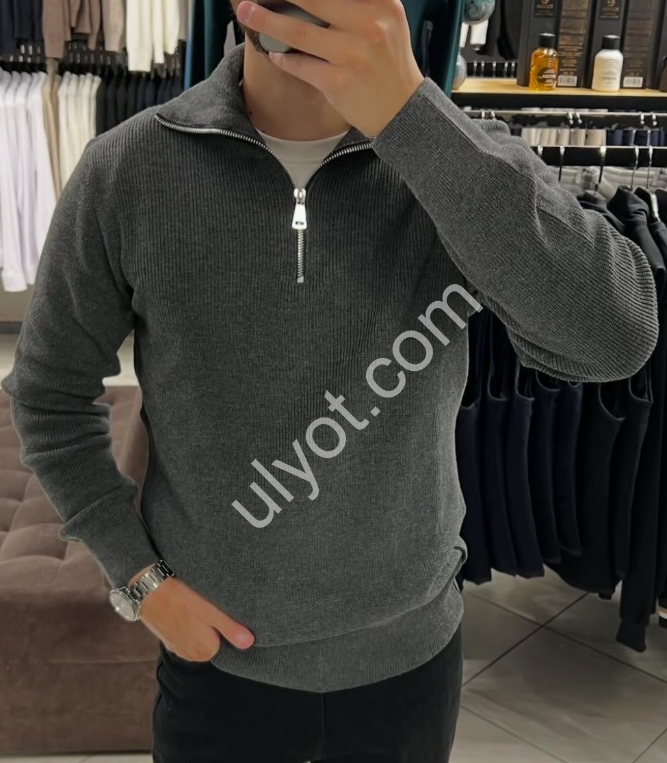 СВИТЕР VIP STONES (M-2XL) ГРАФИТ 5955