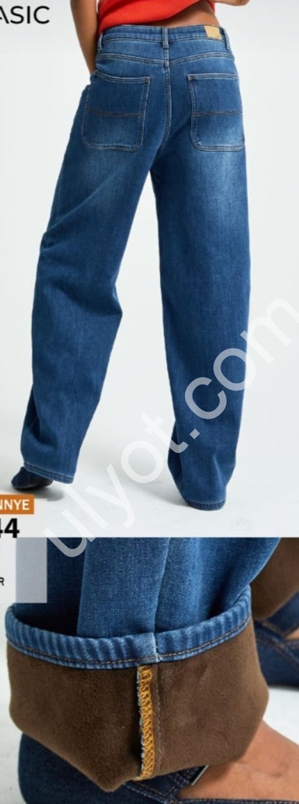 ДЖИНСЫ IT'S BASIC (32-46) МЕХ Т.СИНИЙ 4344/2w5/5