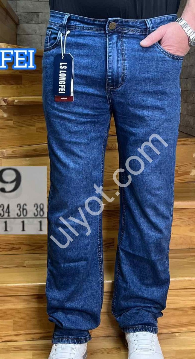 ДЖИНСЫ LONGFEI (29-38) Т.СИНИЙ 389