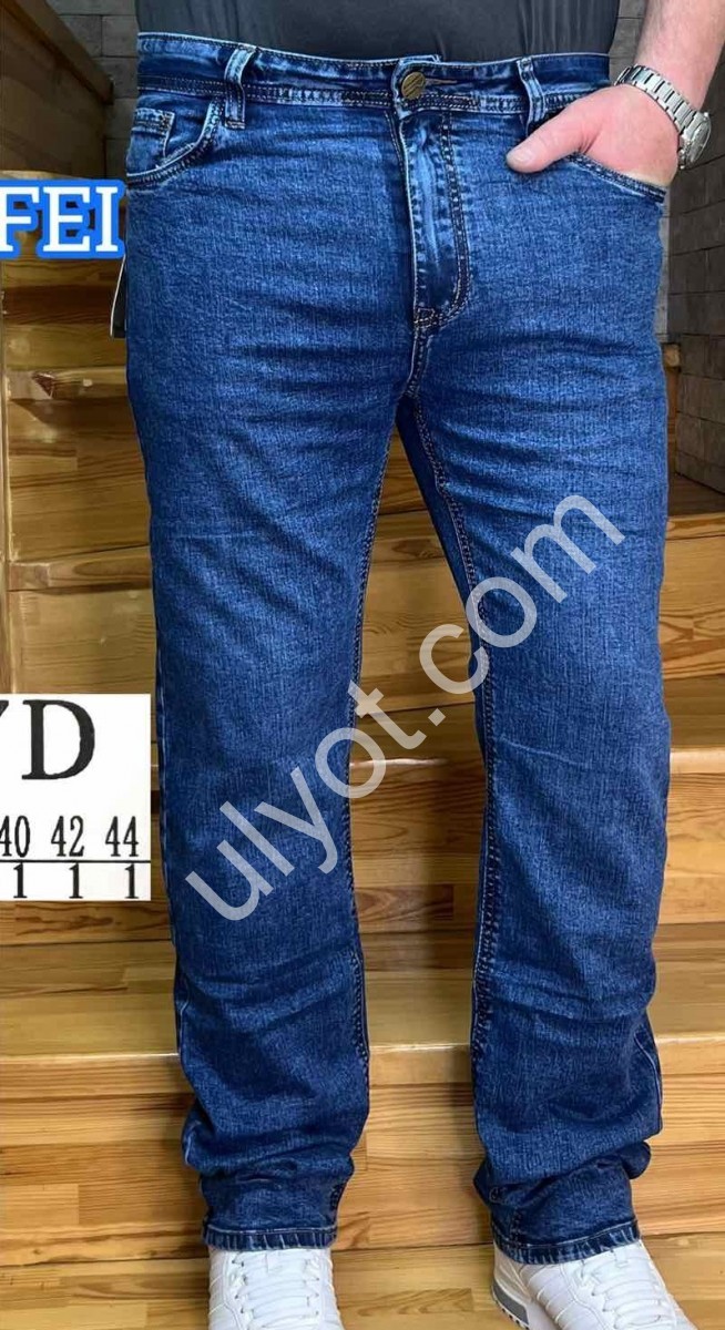 ДЖИНСЫ LONGFEI (34-44) Т.СИНИЙ 387D