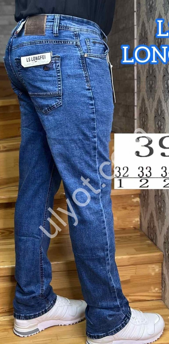 ДЖИНСЫ LONGFEI (32-38) Т.СИНИЙ 395