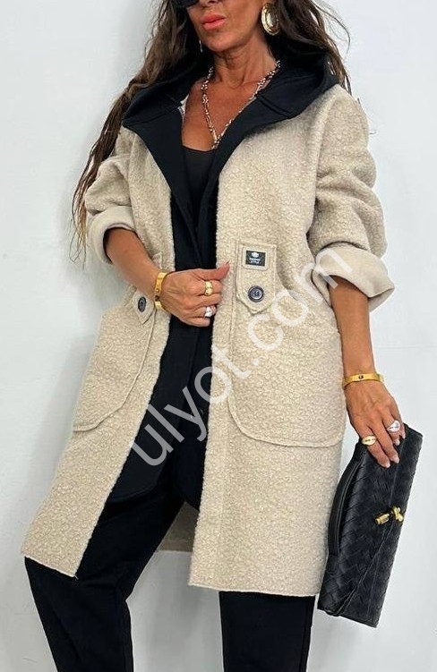 КАРДИГАН (50-62) БАРАШОК БІЖ+ЧОРНИЙ 217