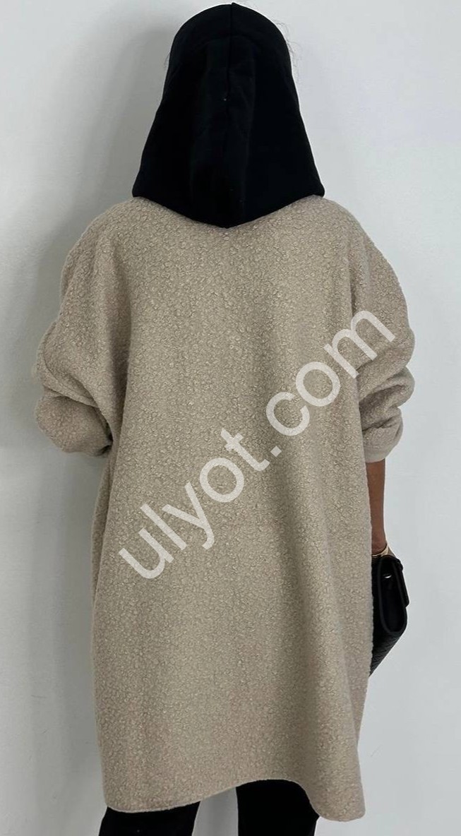 КАРДИГАН (50-62) БАРАШОК БІЖ+ЧОРНИЙ 217