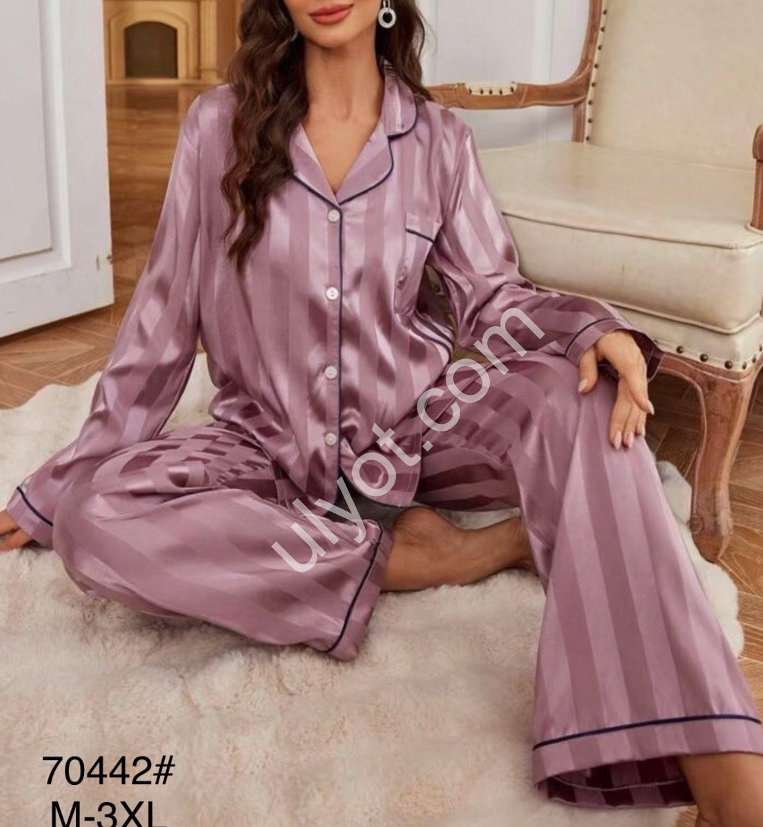 ПІЖАМА (M-3XL) ЛАВАНДА 70442