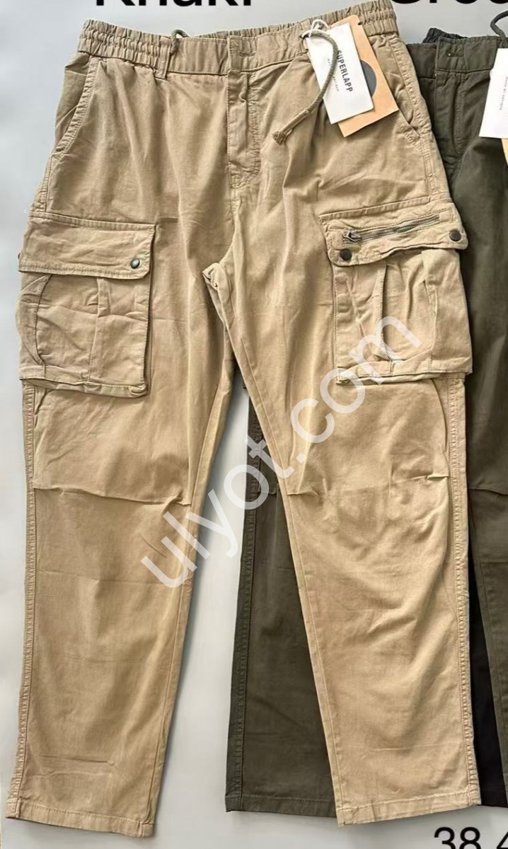 ДЖИНСЫ (38-46) КАРГО БЕЖ 9983