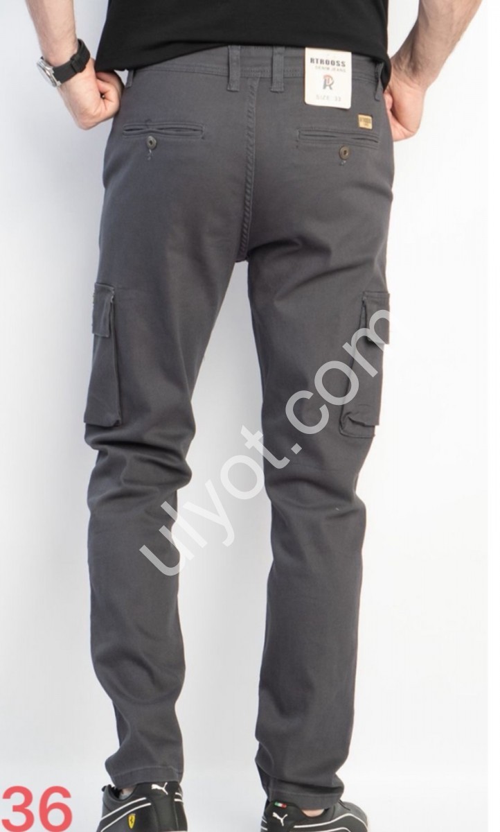 ДЖИНСИ RTROOSS (29-36) КАРГО СІРИЙ 8083-3