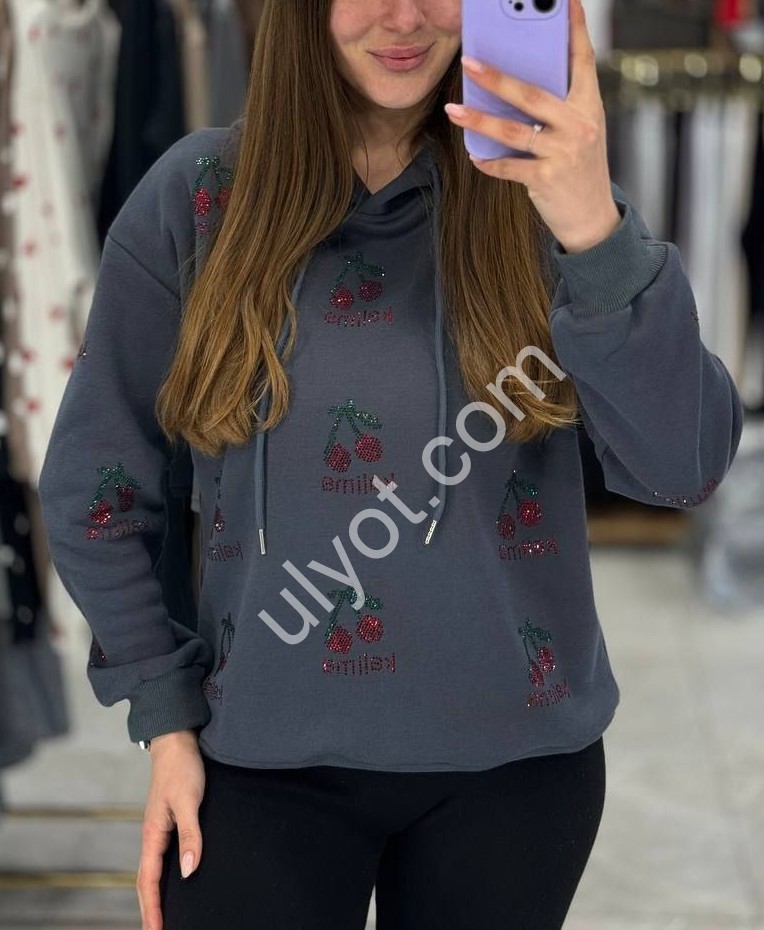 ХУДИ (42-48) ФЛИС ГРАФИТ 2519