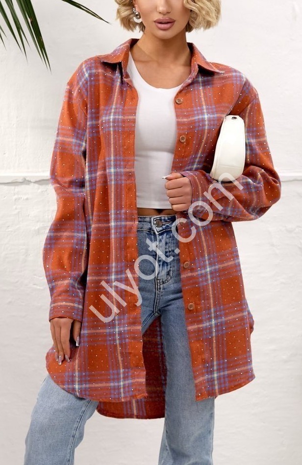 СОРОЧКА (3XL-6XL) СТРАЗ МОККО 7752