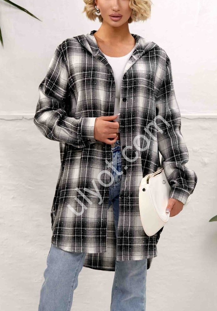 РУБАШКА (3XL-6XL) КАМНИ КОРИЧН+БИРЮЗА 7757