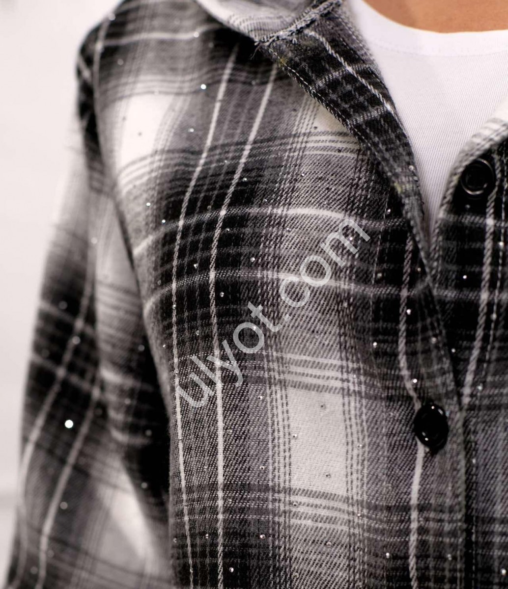 РУБАШКА (3XL-6XL) КАМНИ КОРИЧН+БИРЮЗА 7757