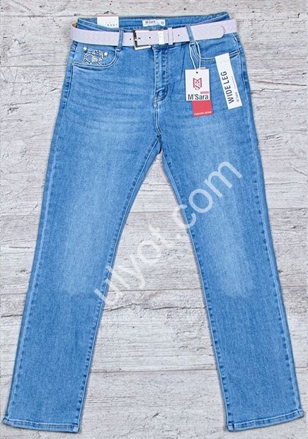 ДЖИНСЫ M.SARA (30-40) СИНИЙ 7567-4B