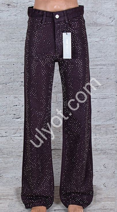 ДЖИНСЫ TOP SHOP (25-32) СТРАЗЫ ШОКОЛАД 1697