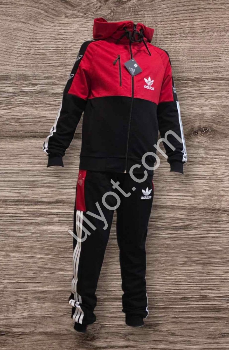 СПОРТИВНИЙ КОСТЮМ A01 (12-16 РОКІВ) МАНЖЕТ ЧОРНИЙ-ЧЕРВОНИЙ