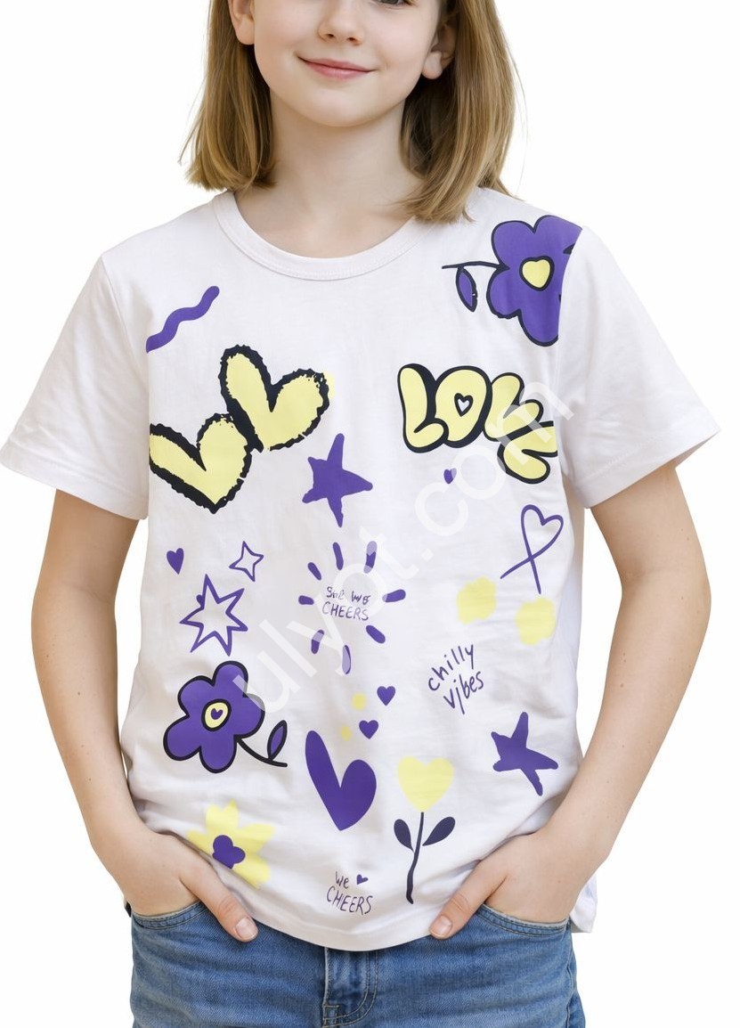 ФУТБОЛКА  (7-12 ЛЕТ) LOVE БЕЛЫЙ 