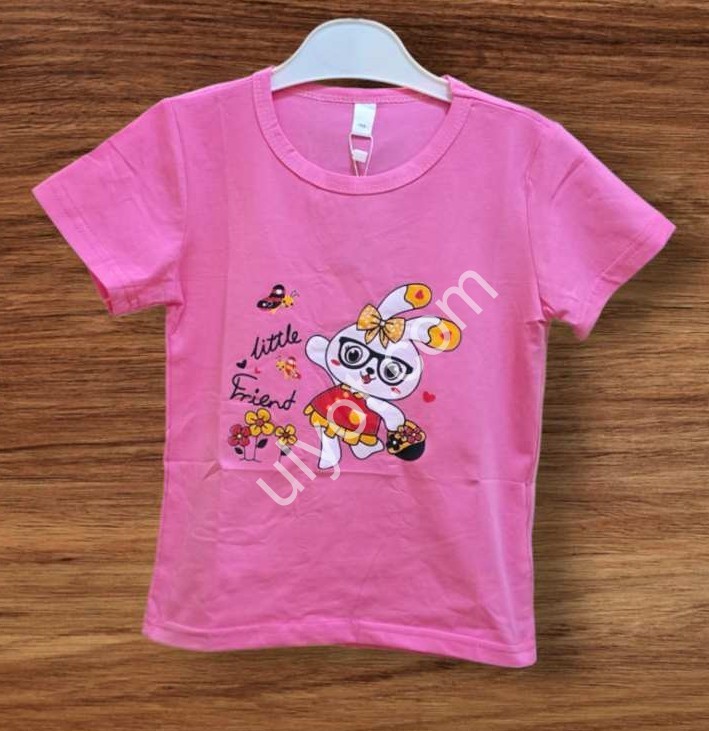 ФУТБОЛКА  (1-3 ГОДА) ЗАЙКА РОЗОВЫЙ 