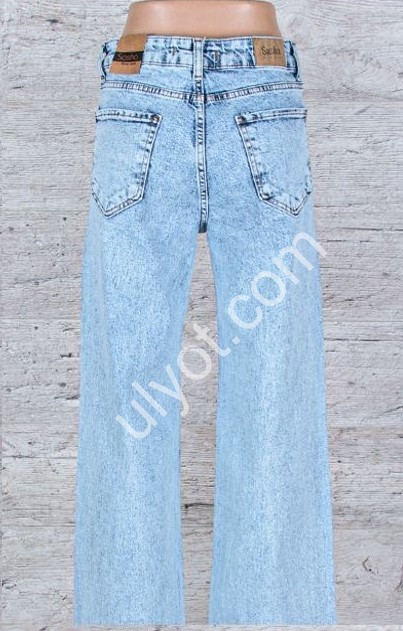 ДЖИНСЫ SASHA (26-31) СТРАЗЫ ГОЛУБОЙ 2099