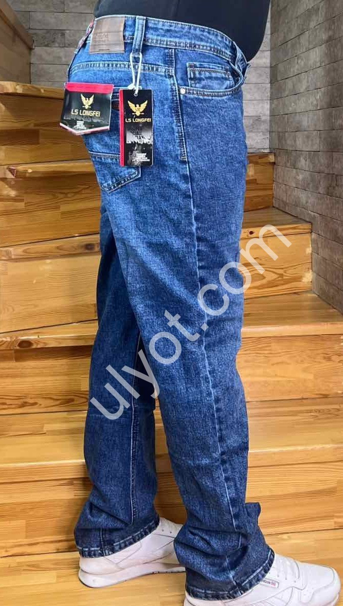 ДЖИНСЫ LONGFEI (34-44) Т.СИНИЙ 358D