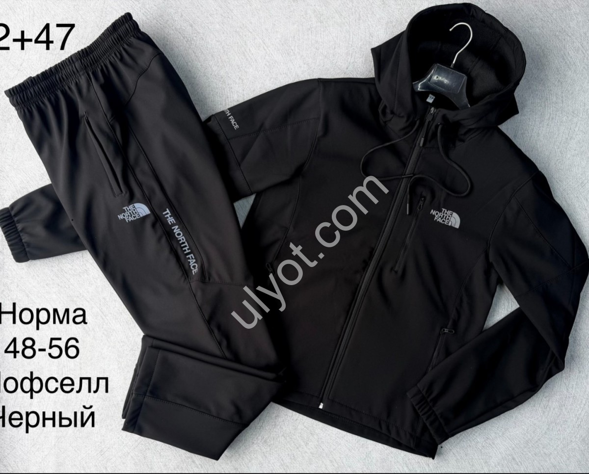 СПОРТ.КОСТЮМ T48 (48-56) ФЛИС МАНЖЕТ ЧЕРНЫЙ 12+47