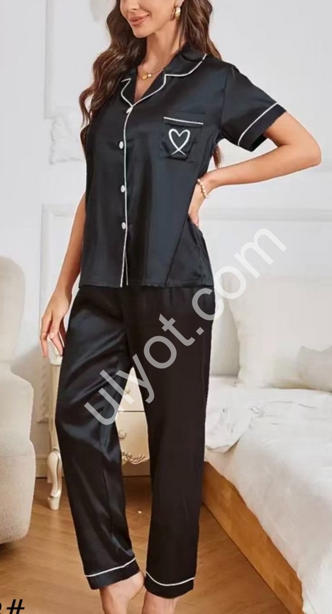 ПИЖАМА (M-3XL) ЧЕРНЫЙ 70518