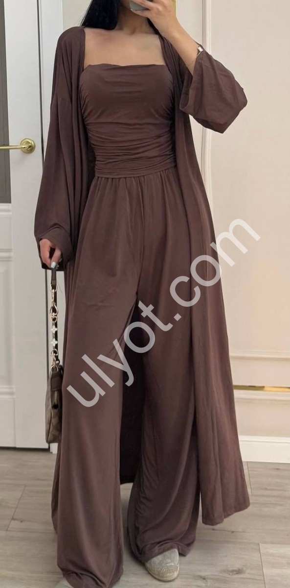 КОСТЮМ  ТРОЙКА (42-46) ШОКОЛАД 764