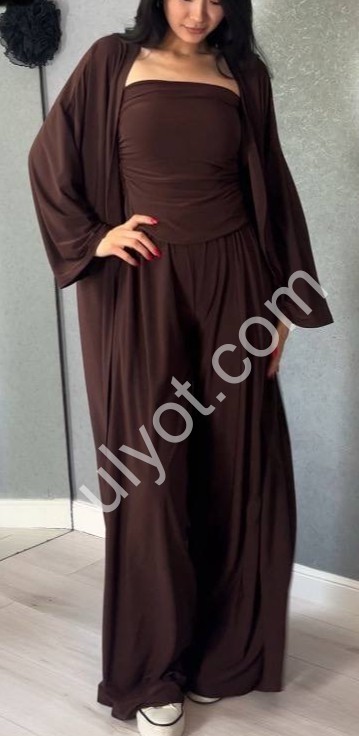 КОСТЮМ  ТРОЙКА (42-46) ШОКОЛАД 764