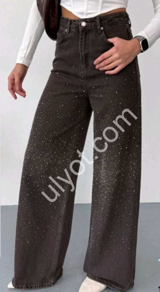 ДЖИНСИ ZEO BASIC (34-42) СТРАЗИ ШОКОЛАД 5095