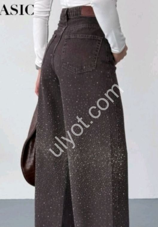 ДЖИНСИ ZEO BASIC (34-42) СТРАЗИ ШОКОЛАД 5095