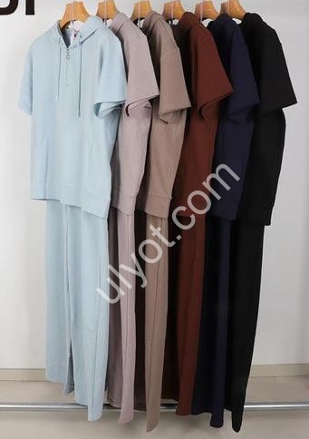 КОСТЮМ JJF (L-4XL) ПРЯМОЙ КОРИЧНЕВЫЙ 8830