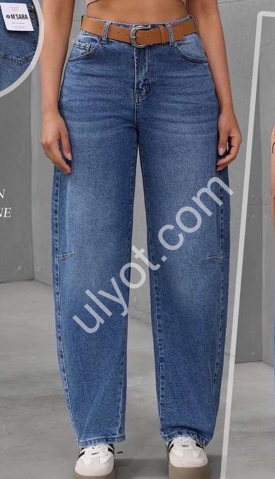 ДЖИНСЫ M.SARA (XS-XL) СИНИЙ 001-3B