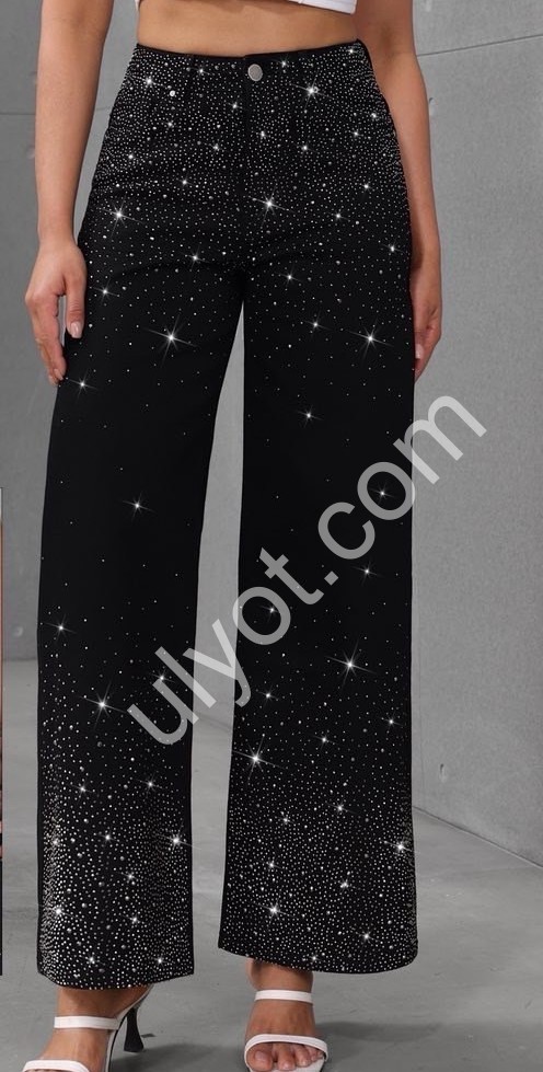 ДЖИНСЫ M.SARA (XS-XL) СТРАЗЫ ЧЕРНЫЙ 3928-13