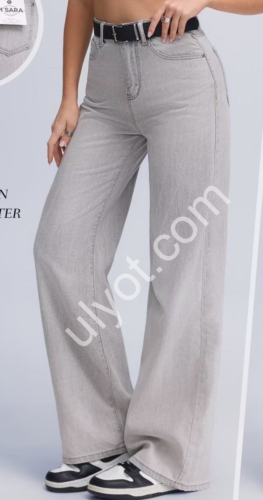 ДЖИНСЫ M.SARA (S-2XL) СЕРЫЙ 3337-F