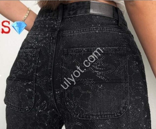 ДЖИНСИ ZEO BASIC (34-42) СТРАЗИ ГРАФІТ 5246