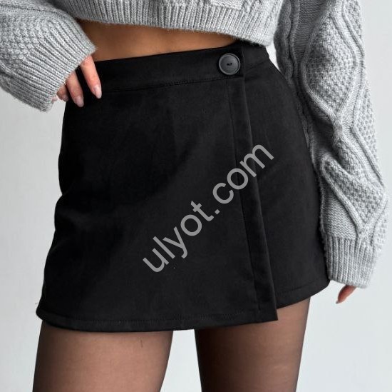 ШОРТИ-Спідниця (42-46) ЧОРНИЙ 1702