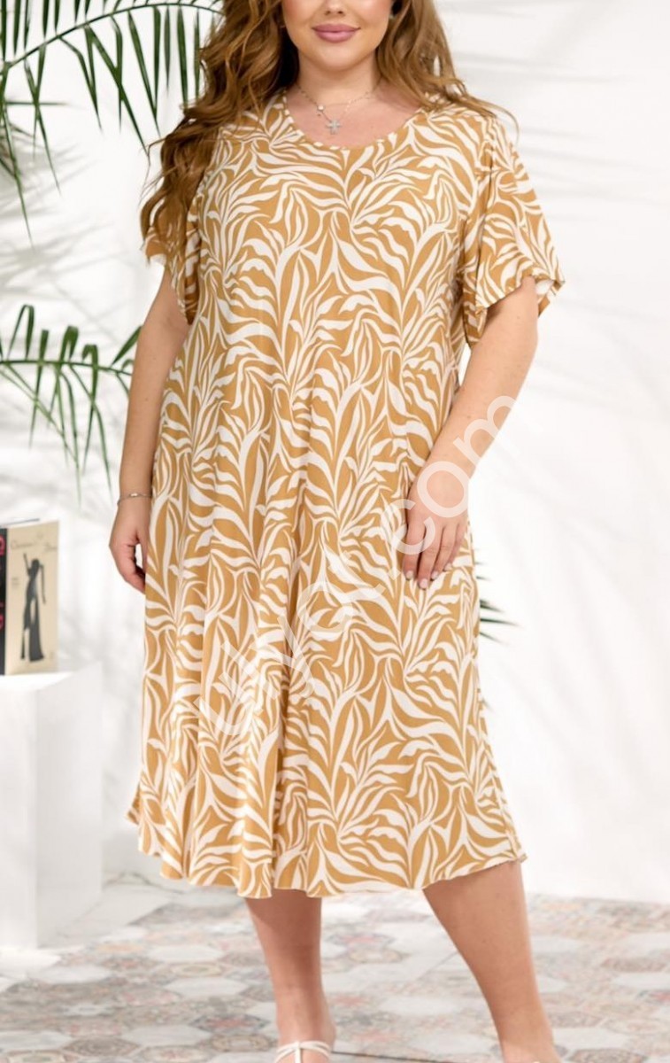 ПЛАТЬЕ JJF (3XL-6XL) СВ.БЕЖ 