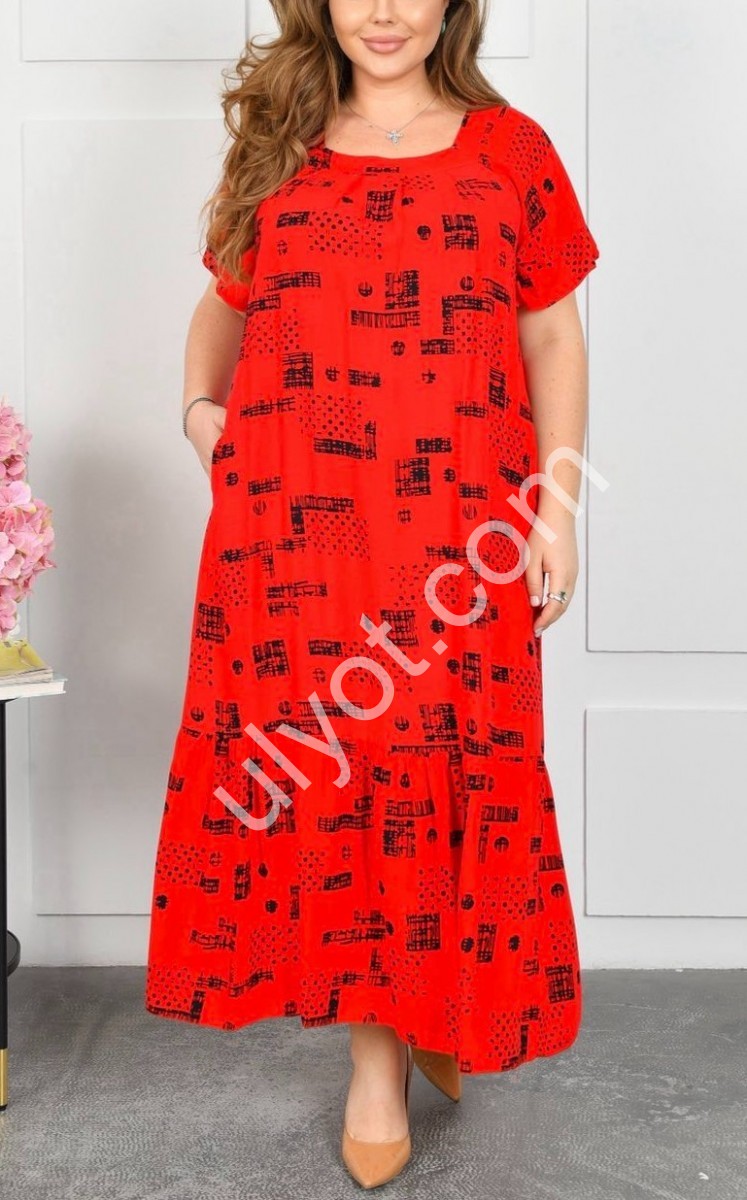 СУКНЯ (2XL-4XL) ЧЕРВОНИЙ A7-2