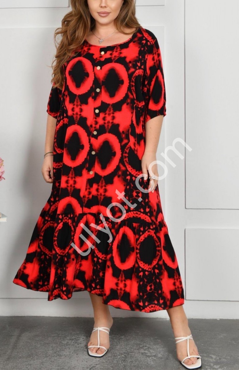 ПЛАТЬЕ (58-62) КРАСНЫЙ+ЧЕРНЫЙ A3-2