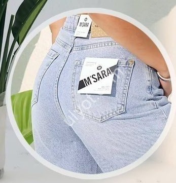 БЕРМУДЫ M.SARA (S-2XL) СТРАЗЫ ГОЛУБОЙ 6338-5