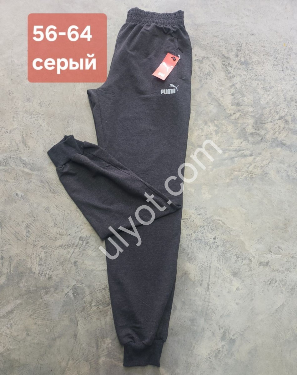 СПОРТ.ШТАНЫ P15 (56-64) МАНЖЕТ СЕРЫЙ МЕЛАНЖ 