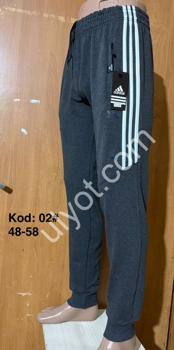 СПОРТ.ШТАНЫ A01 (48-58) МАНЖЕТ СЕРЫЙ МЕЛАНЖ 02