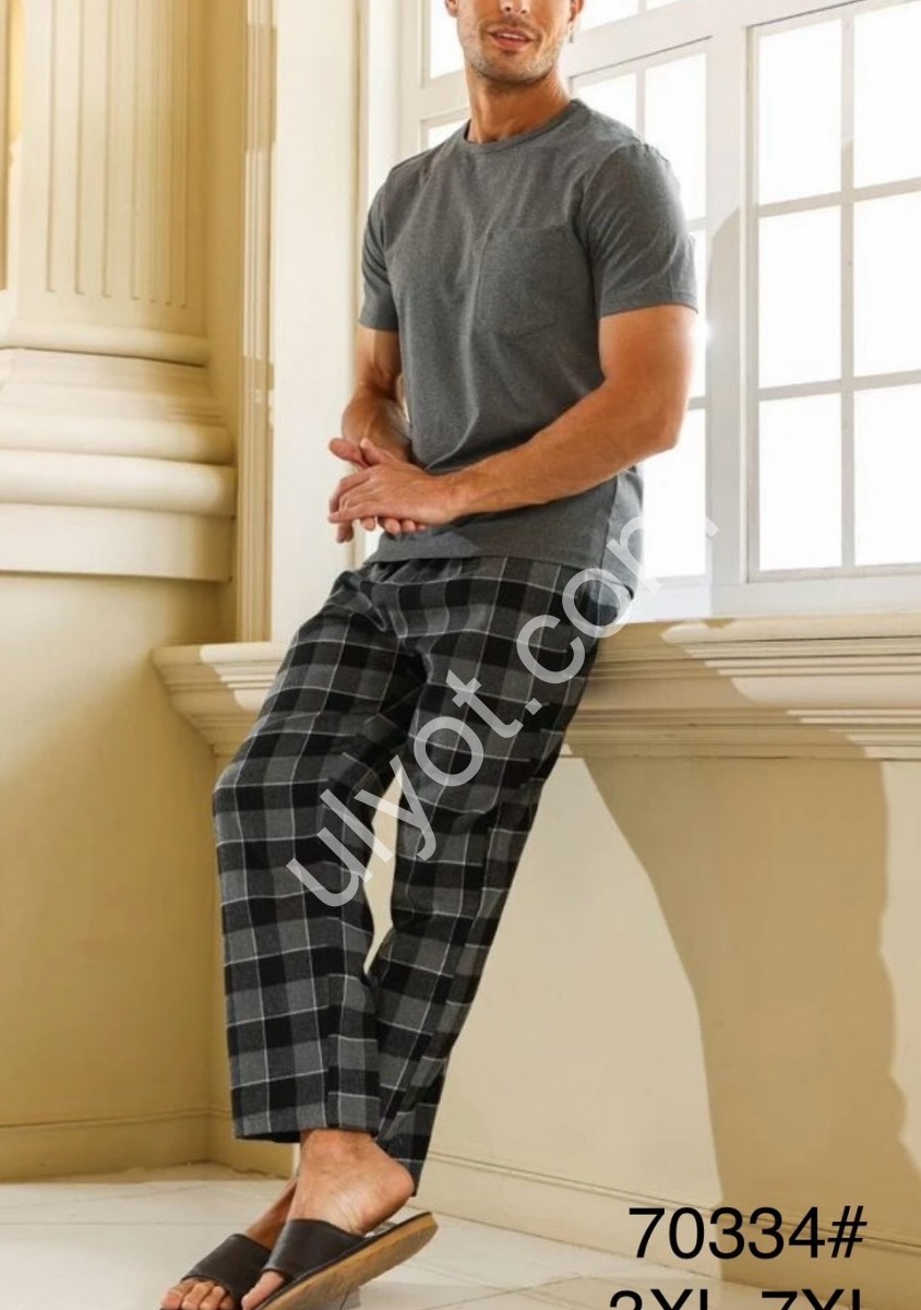 ПИЖАМА (3XL-7XL) СЕРЫЙ 70334