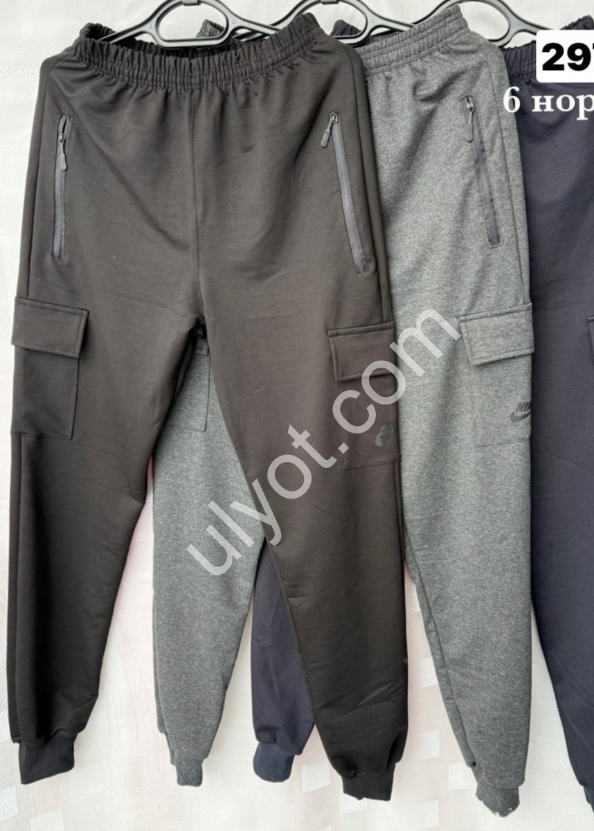 СПОРТ.ШТАНЫ N02 (46-54) МАНЖЕТ СЕРЫЙ 6