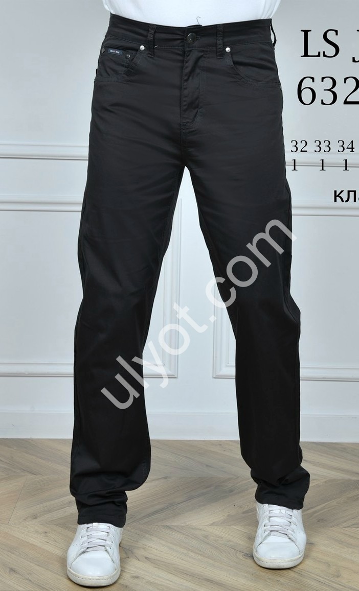 БРЮКИ LS JEANS (34-44) ЧЕРНЫЙ 6325D