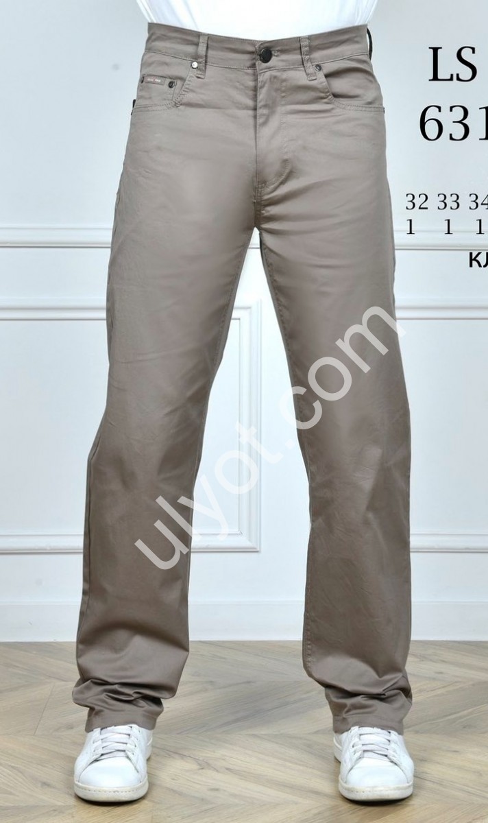 БРЮКИ LS JEANS (34-44) БЕЖ 6314D