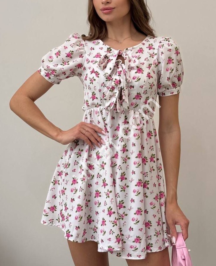 СУКНЯ (42-48) БІЛИЙ+РОЖОВИЙ 1601