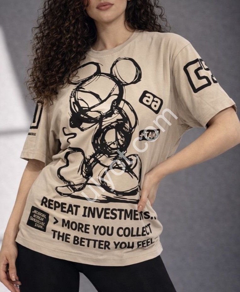 ФУТБОЛКА (ONESIZE 42-46) Міккі біж M40