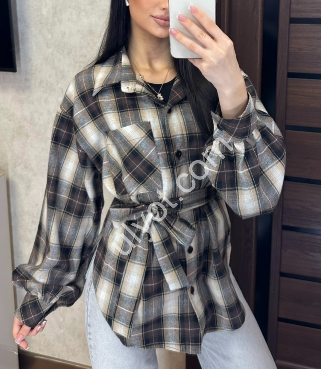 СОРОЧКА (42-52) БІЖ+КОРИЧНЕВИЙ 8